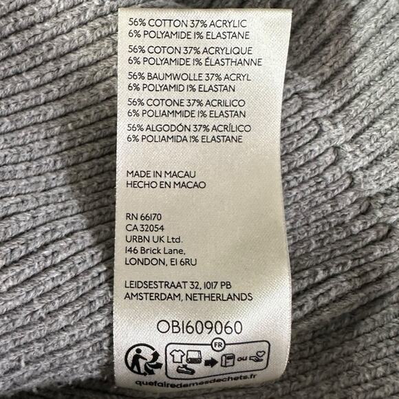 Free People Easy Street Crop Pullover Sweater in Grey Size Large Preppy Fall - Picture 13 of 14